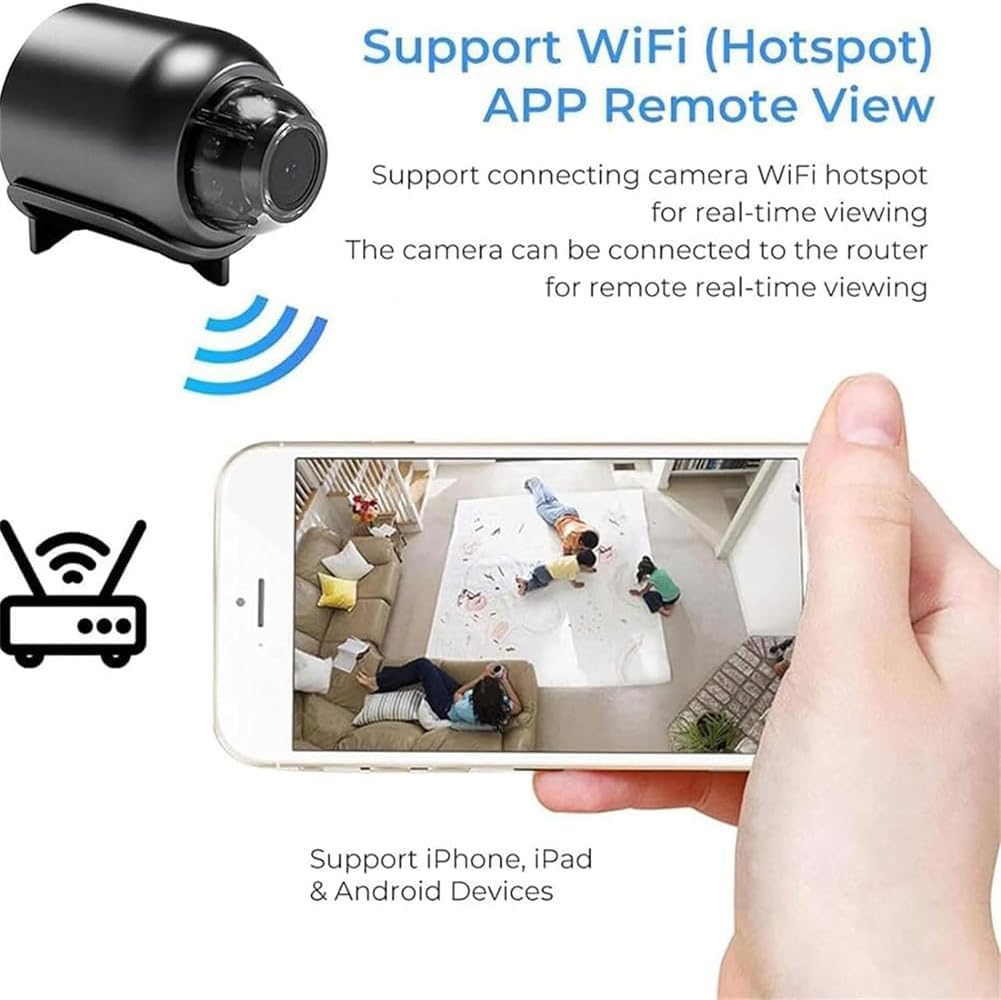 JDIV™ RM VisionPro X5 Mini Wireless Camera - 1080p HD, WiFi, Night Vision & Motion Detection (No Card)
