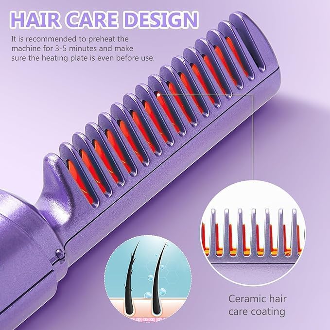 Rechargeable Mini Hair Straightener Comb