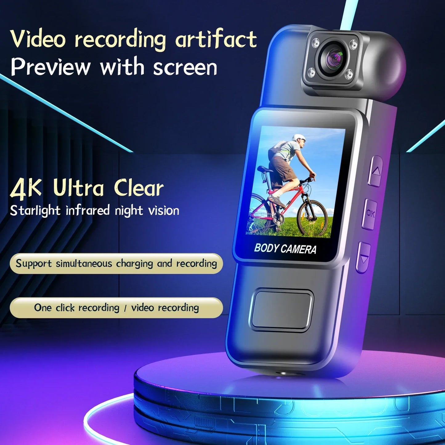 ProCapture™ Ultra HD 8K WiFi Camera – Mini Portable Handheld Law Enforcement & Outdoor Sports Recorder with 180° Rotatable Lens