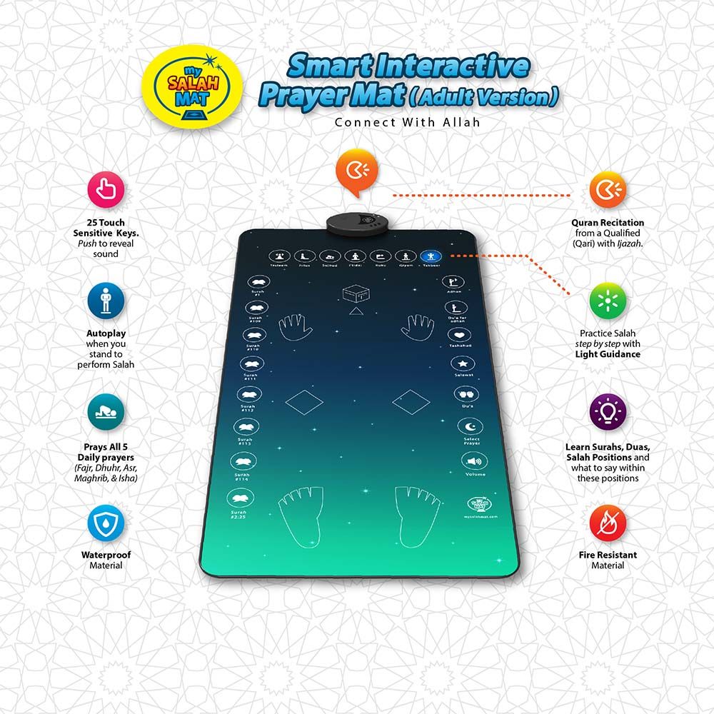 My Salah Mat - Adult/Teenager Interactive Educational Prayer Mat